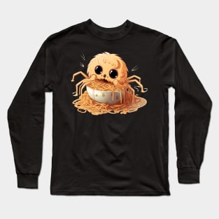 Cute Barking Spiders eating ramens Long Sleeve T-Shirt